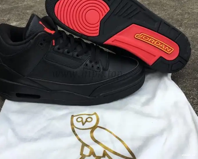 3 black Air Authentic OVO All Jordan 0523